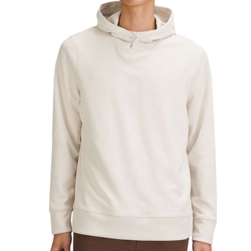 Lululemon Mens Shift Stitch Pullover Hoodie Ivory Size XL Activewear Athleisure